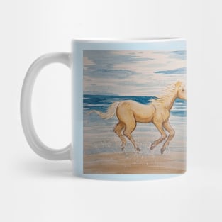 The horse running on the beach Mug